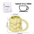 thumbnail image 2 of Taza de café de cerámica, lindo diseño creativo de taza con forma de uva para oficina y hogar, 10 oz/300 ml para leche de té con leche (amarillo claro), 2 of 5