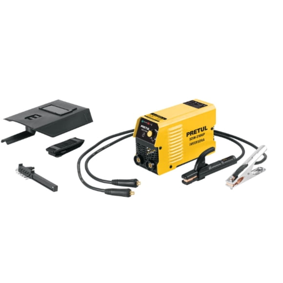 Mini soldadora inversora 100A PRETUL Serie 300 127V amarillo