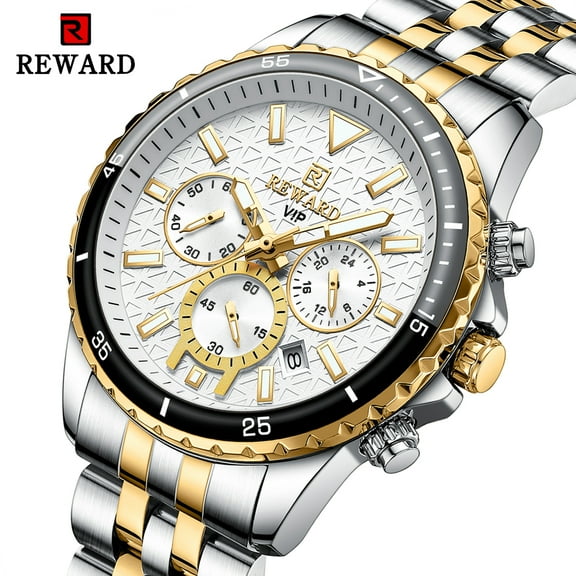 Mens Watches Analog Quartz Chronograph Stainless Steel Watches for Men 30M Waterproof Men's Wrist Watches with Calendar Luxury Business Work Casual Watch Elegant Gifts