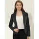 thumbnail image 2 of Chaqueta de mezclilla lavada Allegra K de manga larga con botones y solapa con muesca para mujer Negro S, 2 of 5