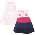thumbnail image 1 of Hudson - Vestidos De Algodón Para Niña Pequeña, Color Rosa, Azul Marino, Floral, 2T, 1 of 4