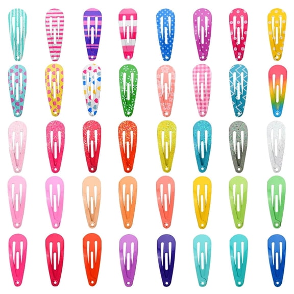 Hair Clips, 80 Pcs Cute Mini Snap Hair Clips, Colorful Small Snap Barrettes Metal Barrette for Fine Hair