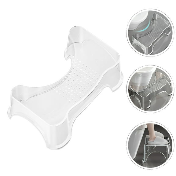 PENIKOKO 1Set Rectangular Transparent Toilet Stool Potty Training Aid Step Stool for Children Toddlers Adults Home Use
