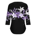 thumbnail image 5 of HAPIMO Women' Plus Size Crew Neck Tees Summer Tops for Women Elegant Pleated Blouses Fashion Clothes Flower Print Tops Casual Loose Flowy Dressy Tunic Multicolor XXL, 5 of 9