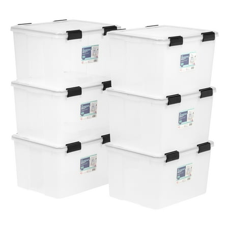UPC 762016437804 product image for IRIS USA 46 Qt. Plastic Storage Bins with Sealed Lids  Clear Gasket Box  Airtigh | upcitemdb.com