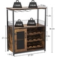thumbnail image 4 of Ourlova 3-Tier Wine Bar Cabinet with Detachable Wine Rack and Storage Space Buffet Cabinet with Glass Holder and Mesh Door for Kitchen Living Room and Bar Rustic Brown, 4 of 6