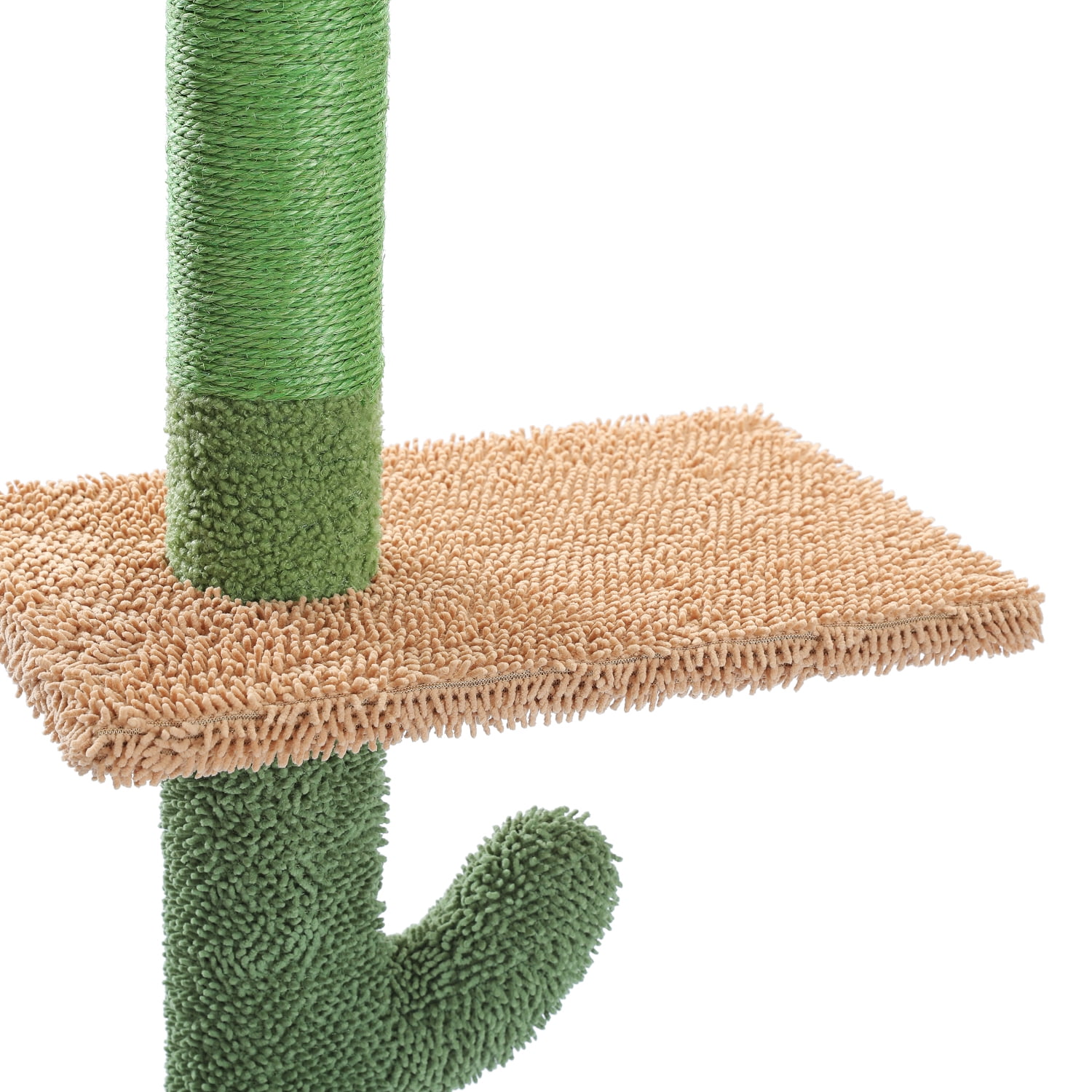 Kadyn Adjustable Height 95"-108" Cactus Cat Tree with Sisal Covered Scratching Post, Hammock, Floor to Ceiling Cat Tree Tower, Green