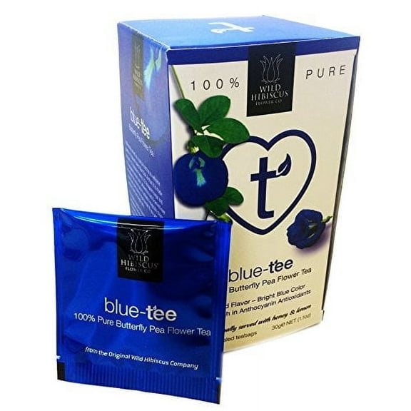 Wild Hibiscus Flower Blue-Tee 100% Pure Butterfly Pea Flower Tea, Serve with Lemon and Honey- 1.1 oz