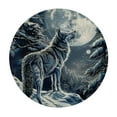 thumbnail image 4 of WYYP Wolf Full Moon Trees Round Tablecloth 100% Polyester Fiber Table Cloth White, 4 of 8