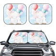 thumbnail image 2 of Disketp 2 Piece Cute Elephant Bunny Flying With Balloon Pattern Windshield Sunshades,Folding Windshield Sun Shade For Car Suv Trucks Sedan,Blocks Uv Rays Sun Visor Protector-Medium, 2 of 7