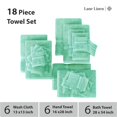 thumbnail image 3 of Juego de toallas LANE LINEN Luxury, 100% algodón, 18 piezas, Aqua Sky, 3 of 9