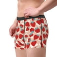 thumbnail image 2 of Sikiie Red Strawberry Print Men's Boxer Briefs, Elastic Waistband Boxer Briefs Leggings-Large, 2 of 5