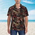 thumbnail image 4 of Daiia Hearts and French Bulldog Hawaiian Shirt for Men Gentle Cotton Regular Short Sleeve Casual-X-Large, 4 of 9