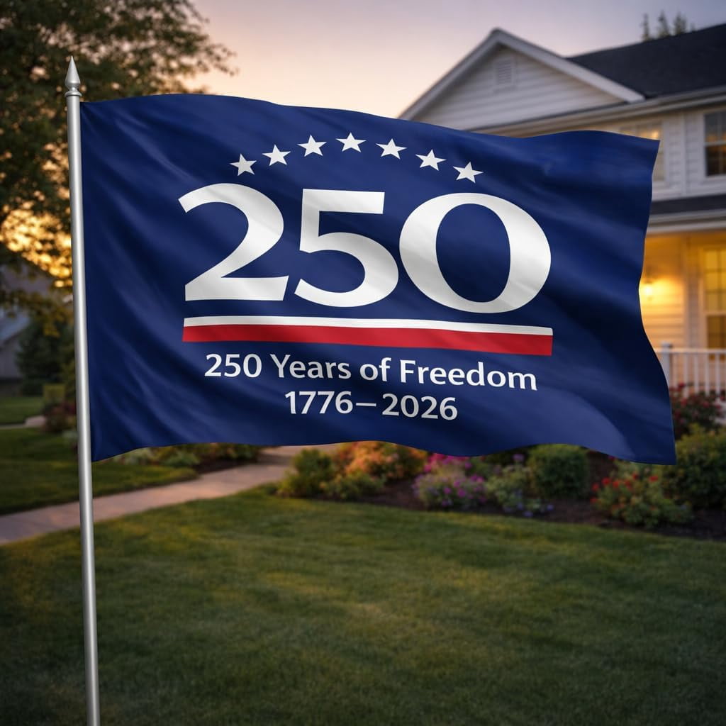 KUNPENG 250 Anniversary Usa Outdoor Flag - We The People 1776-2026 Patriotic Yard & House Banner for 4th of July, 5x8 ft