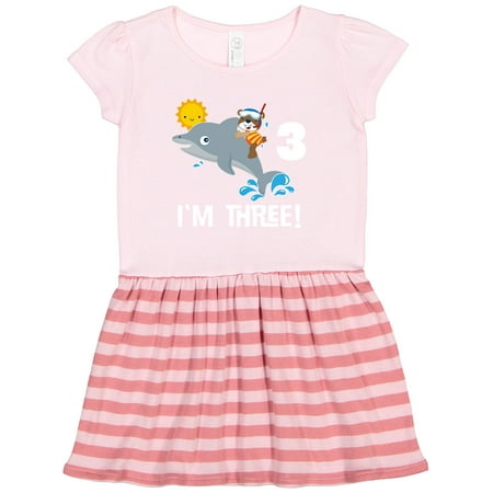 

Inktastic 3rd Birthday Dolphin Cute Beach 3 Year Old Gift Toddler Girl Dress