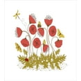 thumbnail image 3 of Floral Duvet Cover Set, Poppies Dragonflies Butterflies Ladybug, Decorative 2 Piece Bedding Set with 1 Pillow Shams, Twin Size, Coral Pale Khaki White, by Ambesonne, 3 of 3