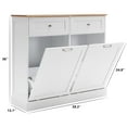 thumbnail image 6 of Yaoping Kitchen Double Trash Cabinet Tilt Out Free Standing Storage Can, Wood Garbage Recycling Station Hideaway Trash Holder Drawers(White-2), 6 of 7