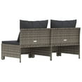 thumbnail image 6 of Carevas 2-Seater Patio Sofa with Cushions Gray Poly Rattan, 6 of 7