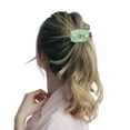 thumbnail image 3 of Unique Bargains 1 Pc Ponytail Buckle Hair Clip Wave Shape Hair Ponytail Cuff for Women Gold Tone Green, 3 of 5