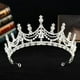 thumbnail image 1 of Nvzi Tiara de boda para novia, diadema de princesa, corona de novia, joyería para el cabello con diamantes de imitación de cristal,graduación, boda, fiesta de disfraces (blanco), 1 of 4