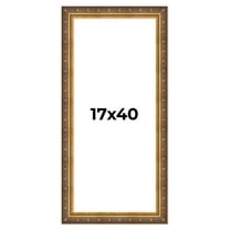 17x40 Frame Vintage Gold Solid Wood Picture Frame | 2.5 Inch Moulding Width | Ornate Bronze Museo