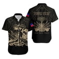 thumbnail image 3 of Camisas hawaianas con estampado 3D para hombres, camisa dashiki con bandera de Haití, camisas polinesias de manga corta, blusas casuales de moda para mujeres y niños, ropa, 3 of 5