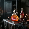 thumbnail image 6 of Halloween Pumpkin Skeleton Decor with LED Lamp,6x4in Halloween Animatronic Light up Spooky Skull Pumpkin Ornaments,Halloween Indoor Decorations for Tabletop Desk Home Office(C), 6 of 7