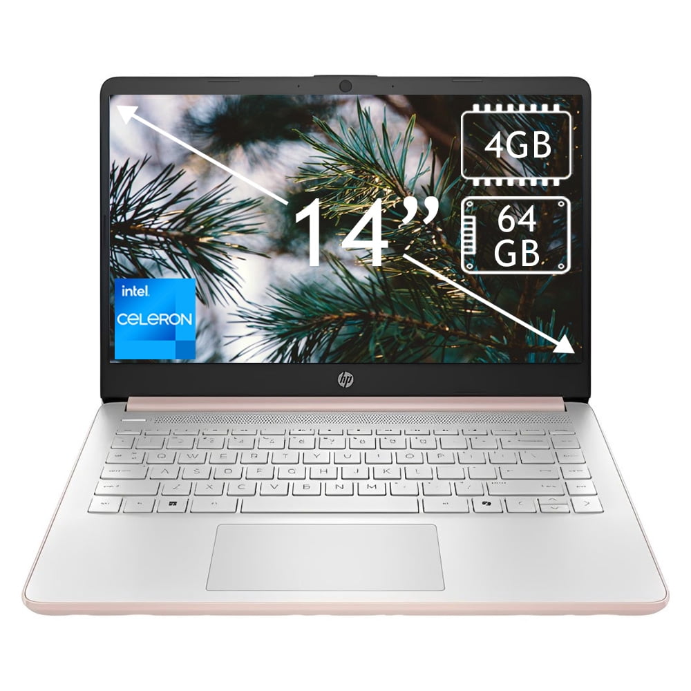 Laptop Hp 14" Celeron 4GB 64GB Rosa/Dorado 14-DQ3015dx