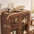 thumbnail image 4 of Vintagearth  77" Tall Kitchen Pantry Cabinet, 1.18'' Thick Panel Curved Storage Cupboard with Adjustable Shelf, Freestanding Organizer for Kitchen, Dining Room, Dark Burl, 4 of 7