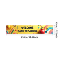 thumbnail image 1 of Colorful Welcome Back to School Banner, with Sun Apple Pencils and Rainbows, Backdrop for School Opening Party Classroom Decorations School Events Photography Props, 1 of 4