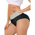 thumbnail image 4 of INSPIRE CHIC Women's Underwear High Waist Tummy Control Color-Block Brief L Black, 4 of 4