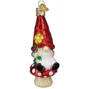 Old World Christmas Garden Gnome Glass Ornament Mushroom 24215