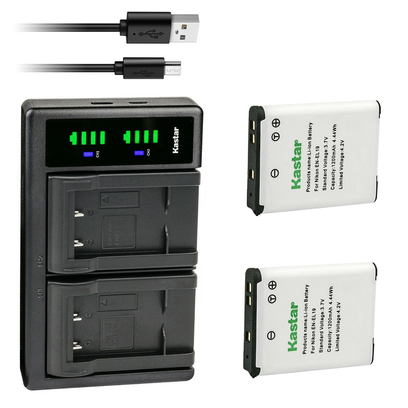 Probty EN-EL19 EN EL19 ENEL19 Caricatore USB LCD Per Nikon Coolpix S32 S33 S100 S3100 S3200 S3300 S3500 S3600 S3700 S4100 S4200 - Foto 3