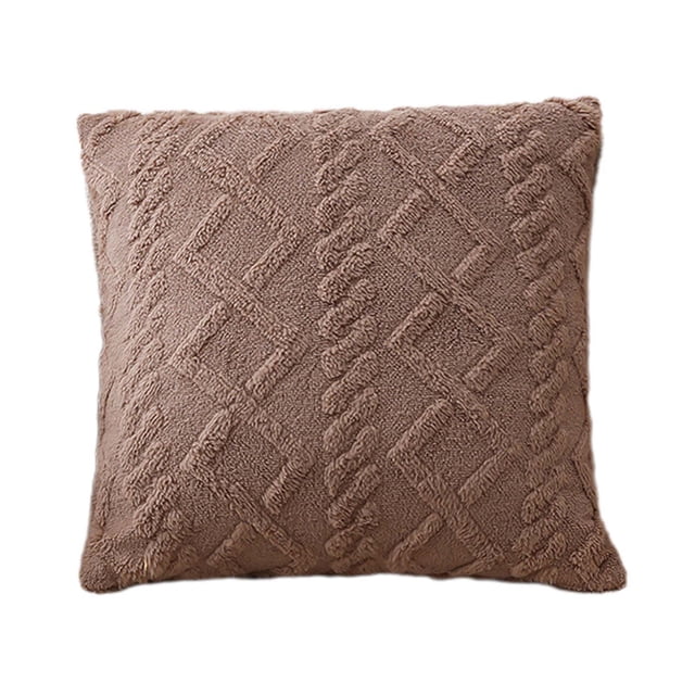 Dvruxg Plush Geometric Patterned Cushion Brown Polyester 45x45cm Enhances Back Support and Living Room Style Extended Length for Ultimate Relaxation