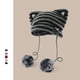thumbnail image 2 of Gorros de oreja de gato japoneses Y2k hechos a mano, pelo de conejo, pompón a rayas, gorra de punto para niña, sombreros cálidos para mujer, Otoño e Invierno, 2 of 4