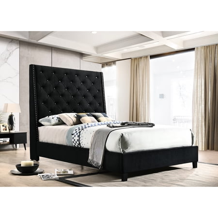 Modern Design - Upholstered with Plywood - Bedroom Living - Sturdy Queen Panel Bed