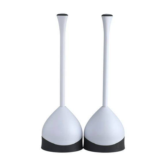 Clorox Toilet Plunger with Hideaway Storage Caddy, Set of 2