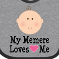 thumbnail image 4 of Inktastic Me Memere Loves Me Grandchild Girls Baby Bib, 4 of 4