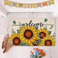 thumbnail image 2 of Welcome Spring Summer Sunflower Decorative Front Door Mat, Floral Leaves Doormat Indoor Outdoor Non-Slip Floor Entryway Rug, Fall Autumn Seasonal Home Kitchen Decoration 17x30 Inch, 2 of 6