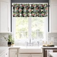 thumbnail image 3 of Fruit Valance Curtain Black and White Checkered Strawberry Fruit Windows Curtain Valance for Kitchen Dining Room Canteens Home Decor 54x18, 3 of 5