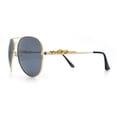 thumbnail image 6 of Womens Oversized Jaguar Jewel Hinge Arm Metal Rim Fashion Sunglasses Gold - Black, 6 of 8