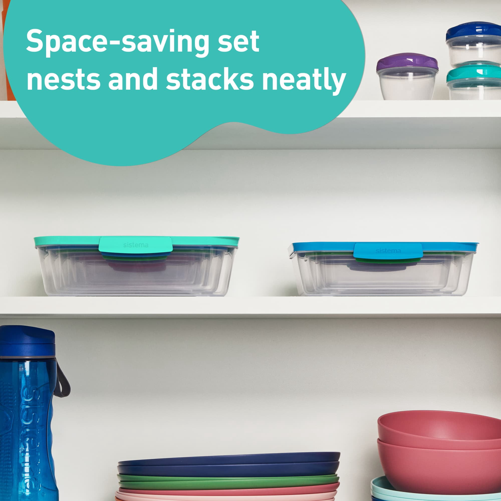 Sistema Nest It Food Storage Containers with Lids, 5 Pack