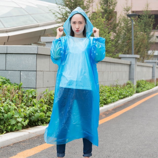 20 Packs de Ponchos de Pluie Jetables, Ponchos Imperméables Transparents, Imperméable d'Urgence avec Capuche pour Adultes Randonnée Camping en Plein Air