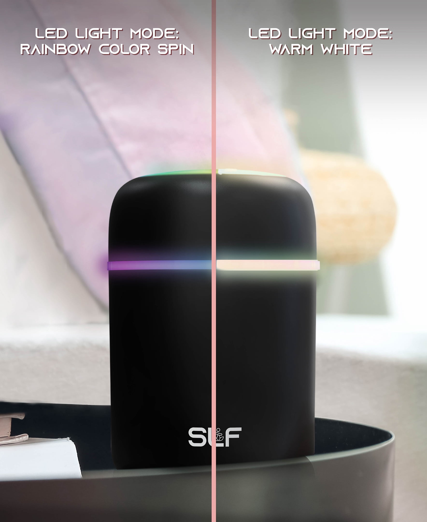 SLF Mini Humidifier, USB-Powered LED Mist Humidifier, 160 sq. ft. Coverage Area