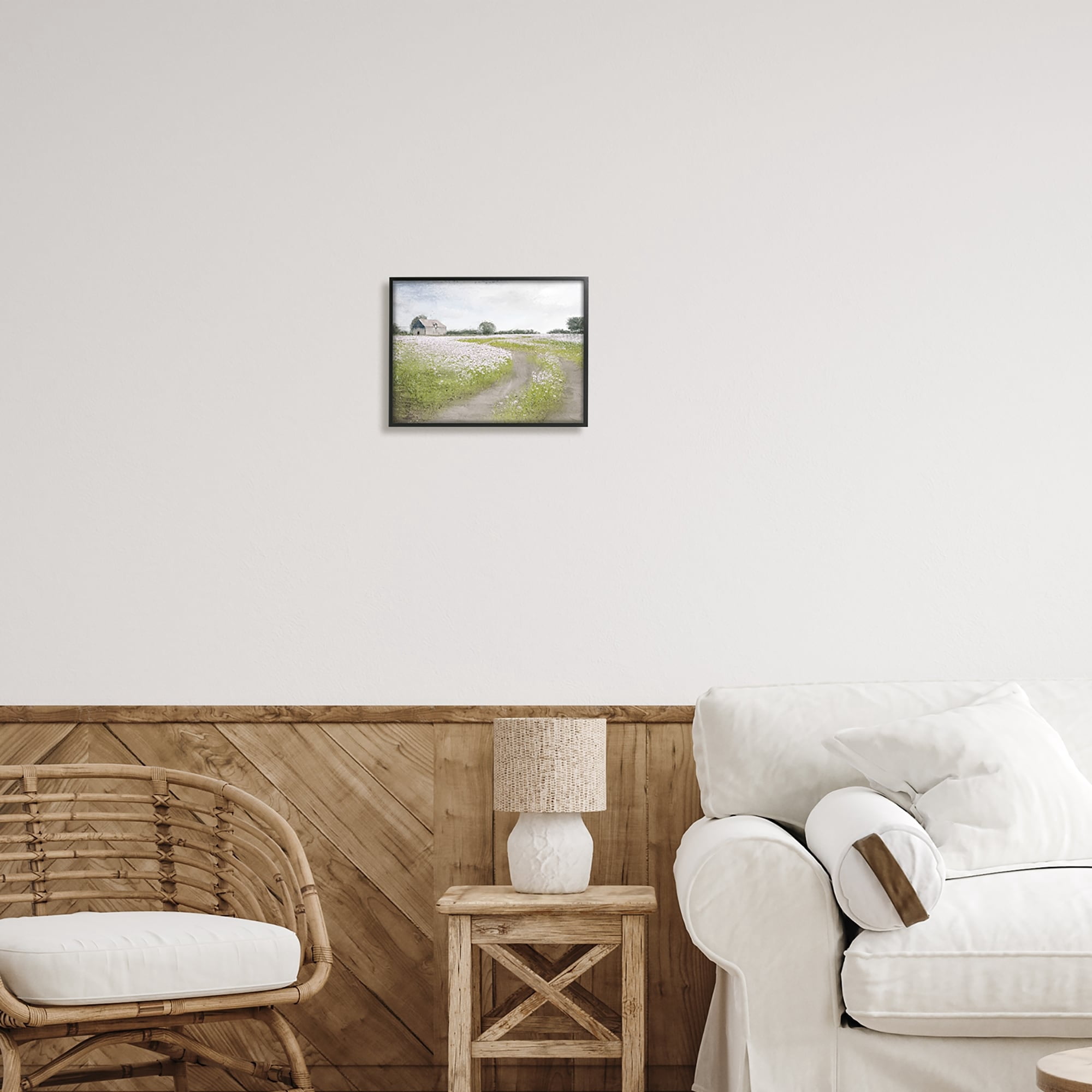 Stupell Industries Peaceful Country Road Rural Flower Buds Blooming Painting White Framed Art Print Wall Art, Design by Kim Allen