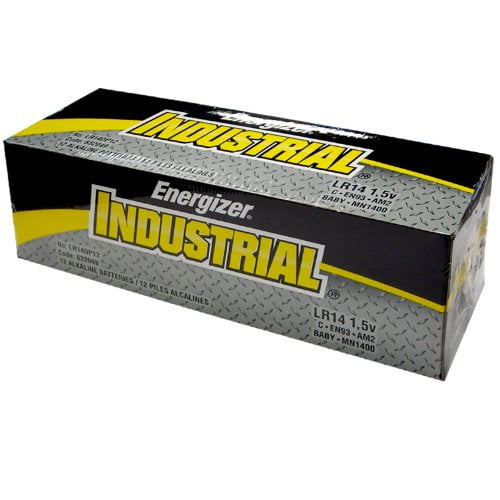 Pilas alcalinas industriales Energizer tamaño C, paquete de 12, 1,5 V
