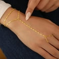 thumbnail image 5 of Turandoss Hand Chain Bracelet for Women Dainty 14K-Gold-Plated Finger Hand Chains Trendy Stackable Link Bracelets Layered Jewelry for Women Accessories, 5 of 8