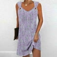thumbnail image 2 of Mini Dresses for Women 2024 Plus Size Comfort Printed Sleeveless V-Neck Dress, 2 of 5