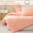 Exclusivo Mezcla Boho Pom Pom Twin Comforter Set, 2 Piece Bright Pink