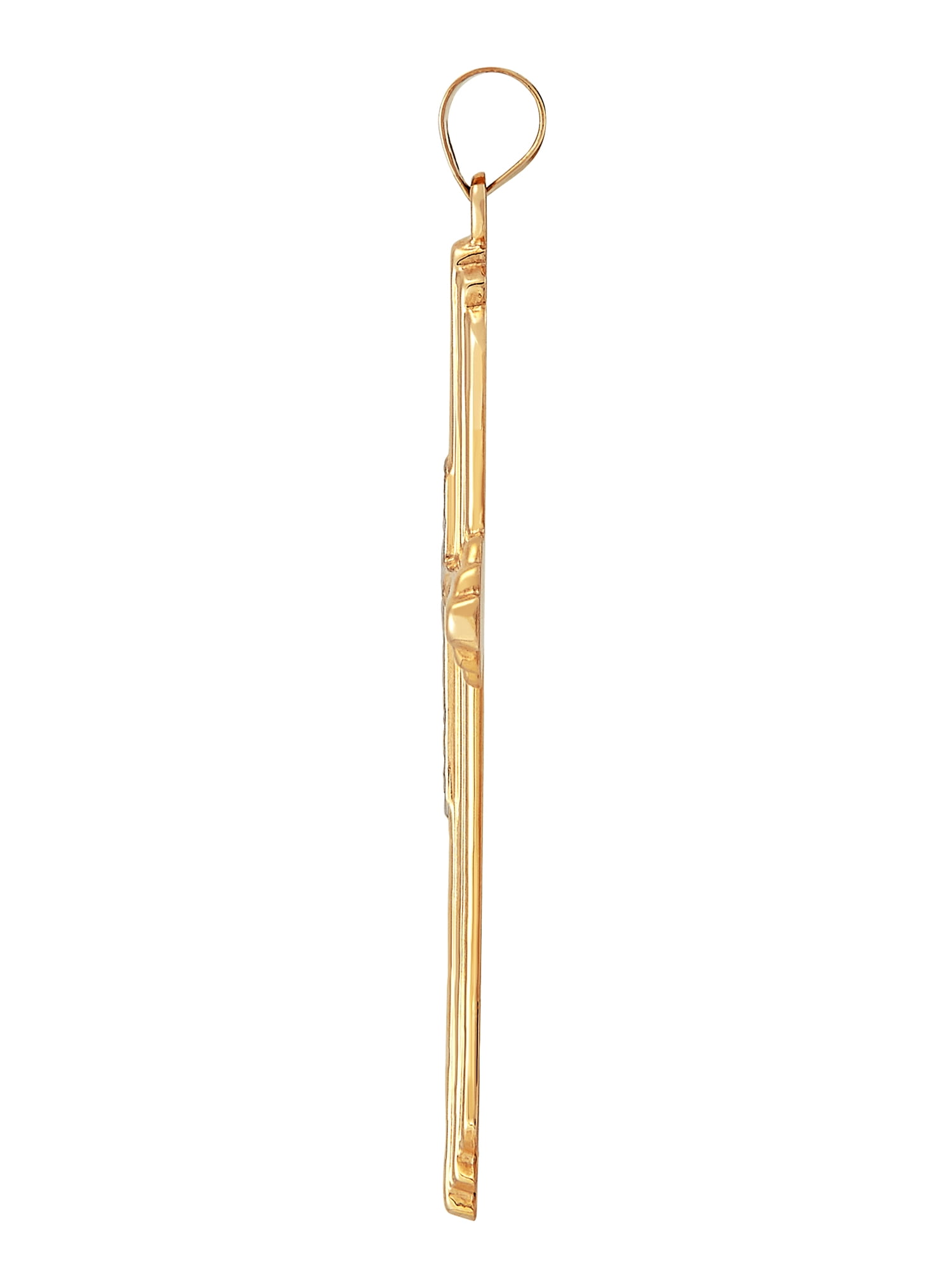 Brilliance Fine Jewelry 10K Yellow Gold Large Layered Cross with Center Cross Charm